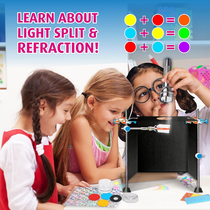 FUN KIDZ Twins Kaleidoscope Kit for Kids, FunKidz DIY Kaleidoscope Making Craft Kit with Prism Gift Optical Illusion Science Experiment Educational STEM Toy - Image 4